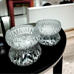 TWIN TEARDROP CRYSTAL ASHTRAY’S
Ashtray, jewelry dish, candy dish 
Lead crystal